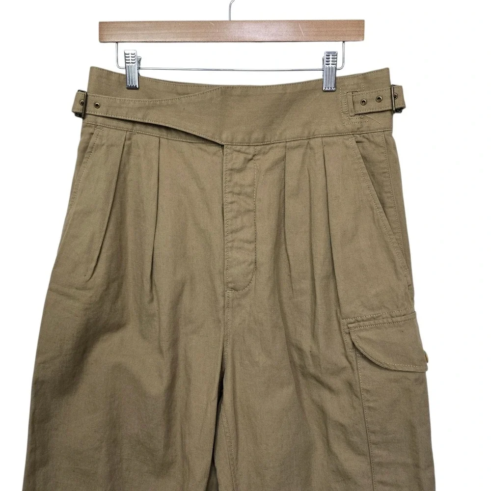 Banana Republic Herritage Explorer Utility Cargo Pants Womens Size 8 Khaki Linen